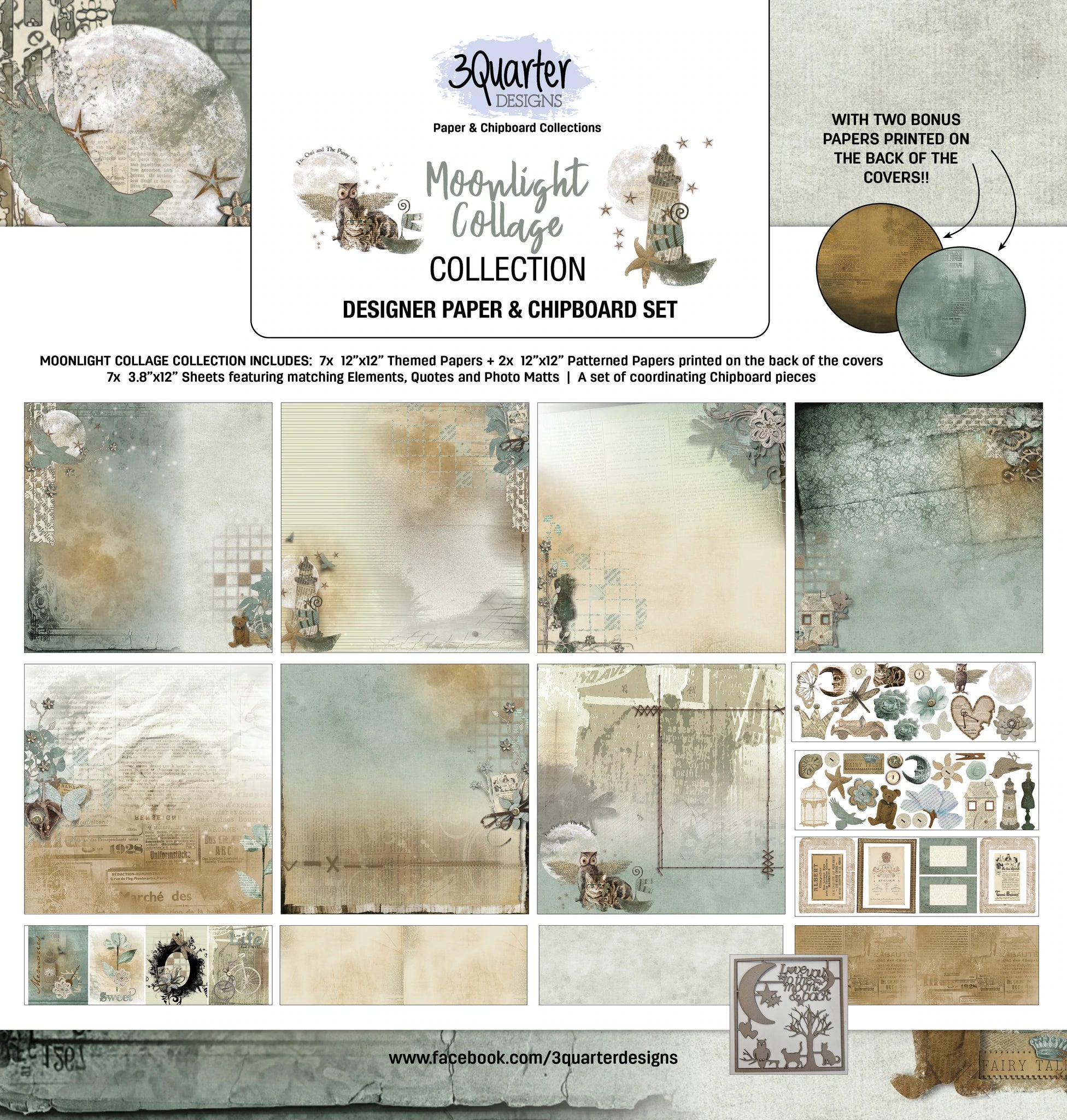 3Quarter Designs - Scrapbook Collection - Moonlight Collage
