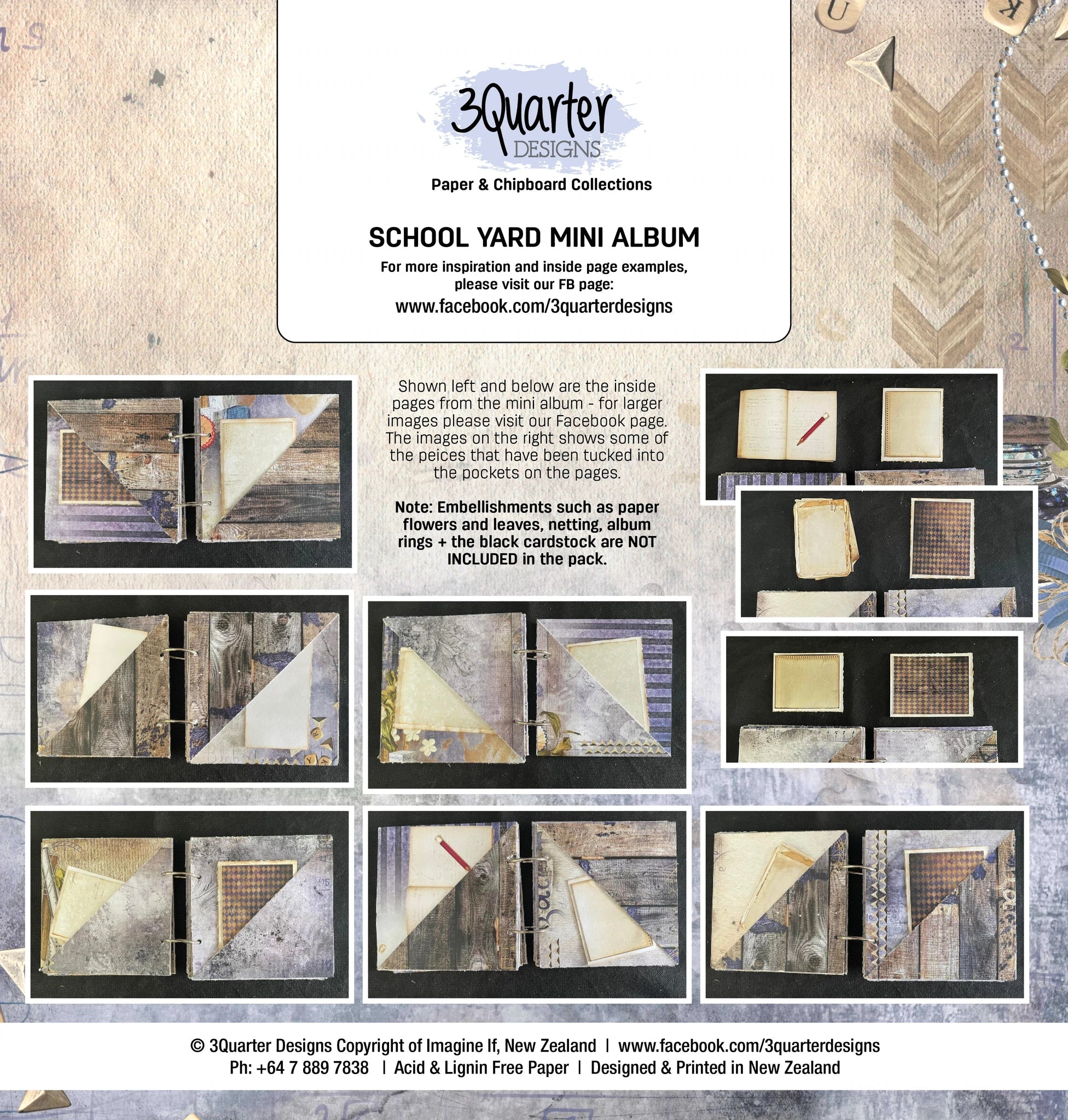 3Quarter Designs School Yard Mini Album Base Kit