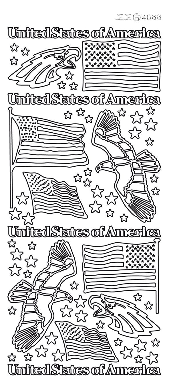 Peel-Off Stickers - USA Eagle