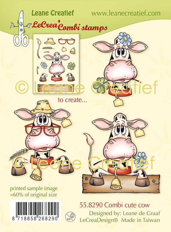 LeCreaDesign Combi Clear Stamp Cute Cow