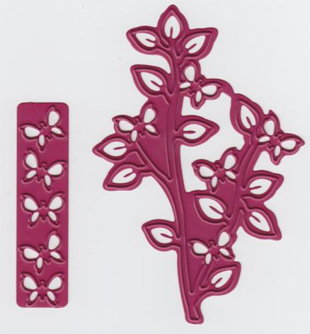 Cutting and Embossing die - branch with butterflies + butterflies