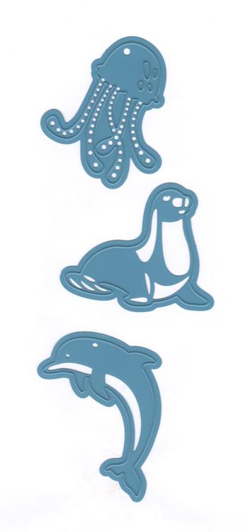 Joy Crafts Cut & Emboss Die -Under the Sea-Seal, Dophin & Jellyfish