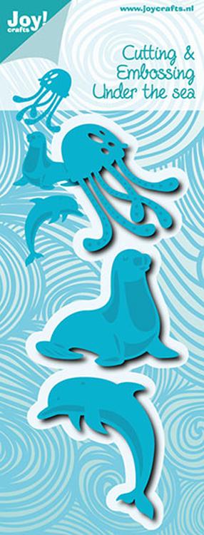 Joy Crafts Cut & Emboss Die -Under the Sea-Seal, Dophin & Jellyfish