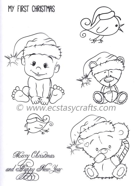 Joy Crafts Stamp - Teddy Bear Christmas