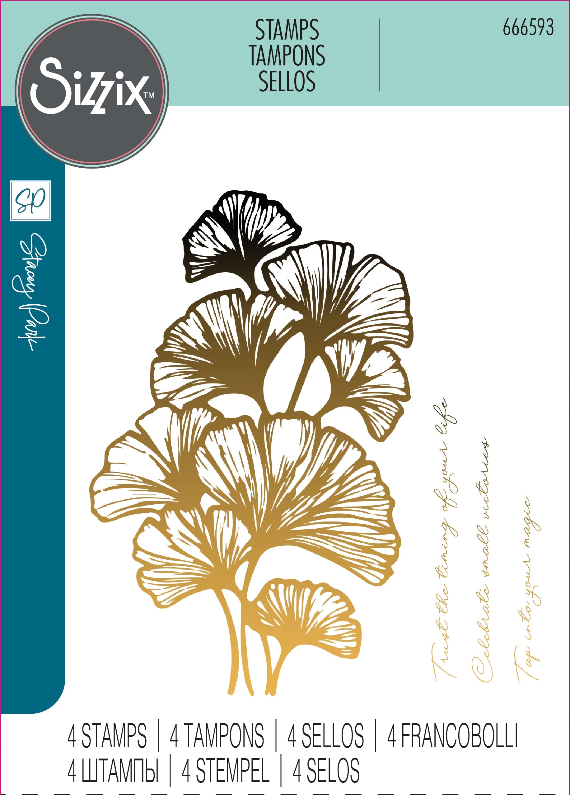 Sizzix Clear Stamps Set 4PK Cosmopolitan, Inspire by Stacey Park