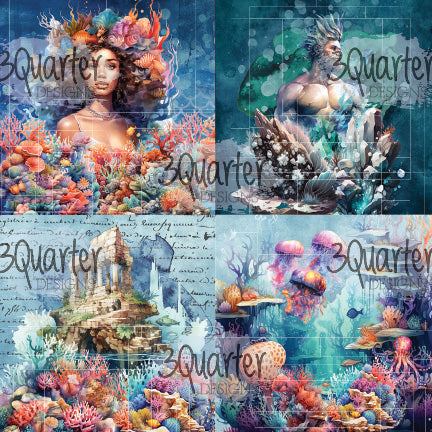 3Quarter Designs Poseidon's Kingdom 6x6 Paper Pack