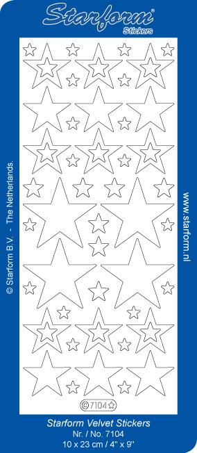 Deco Stickers - White Velvet Stars