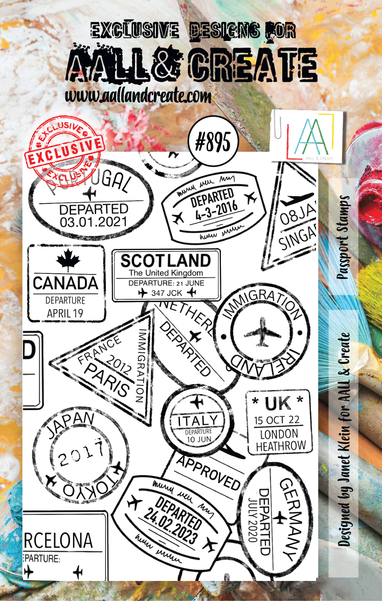 AALL and Create Stamp Set -895 - Passport Stamps