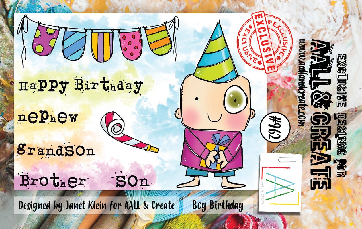 AALL and Create #962 - A7 Stamp Set Set - Boy Birthday