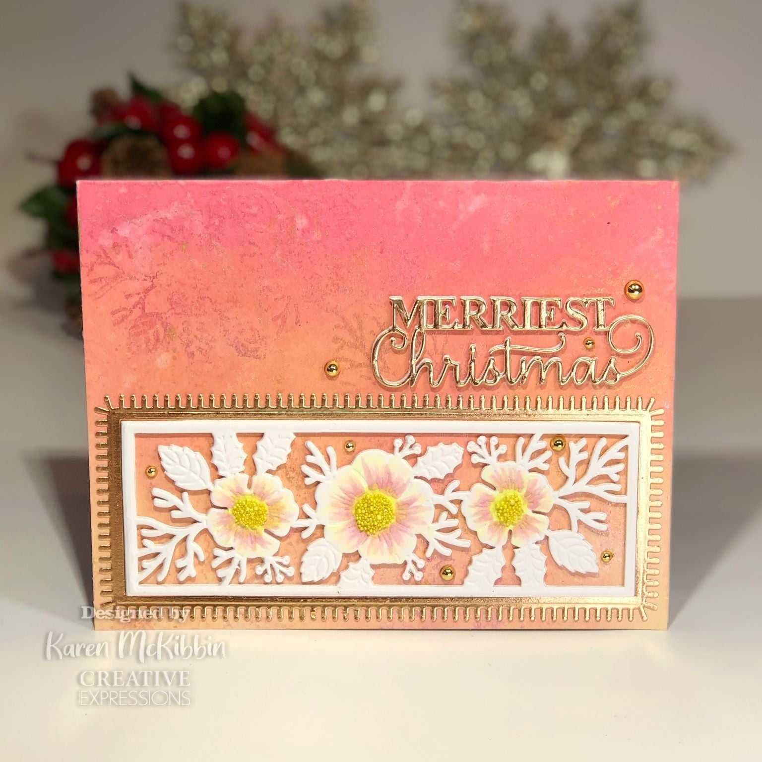 Creative Expressions Sue Wilson Festive Christmas Rose Floral Panels Craft Die