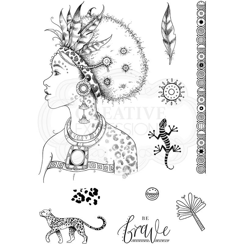 African Queen A5 Clear Stamp Set
