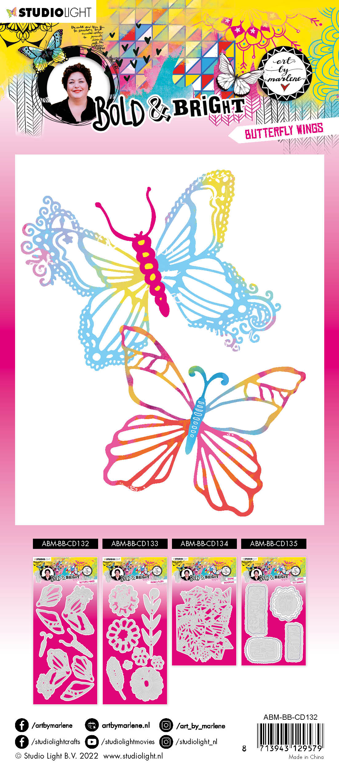 ABM Cutting Die Butterfly Wings Bold & Bright 110x210x1mm 1 PC nr.132