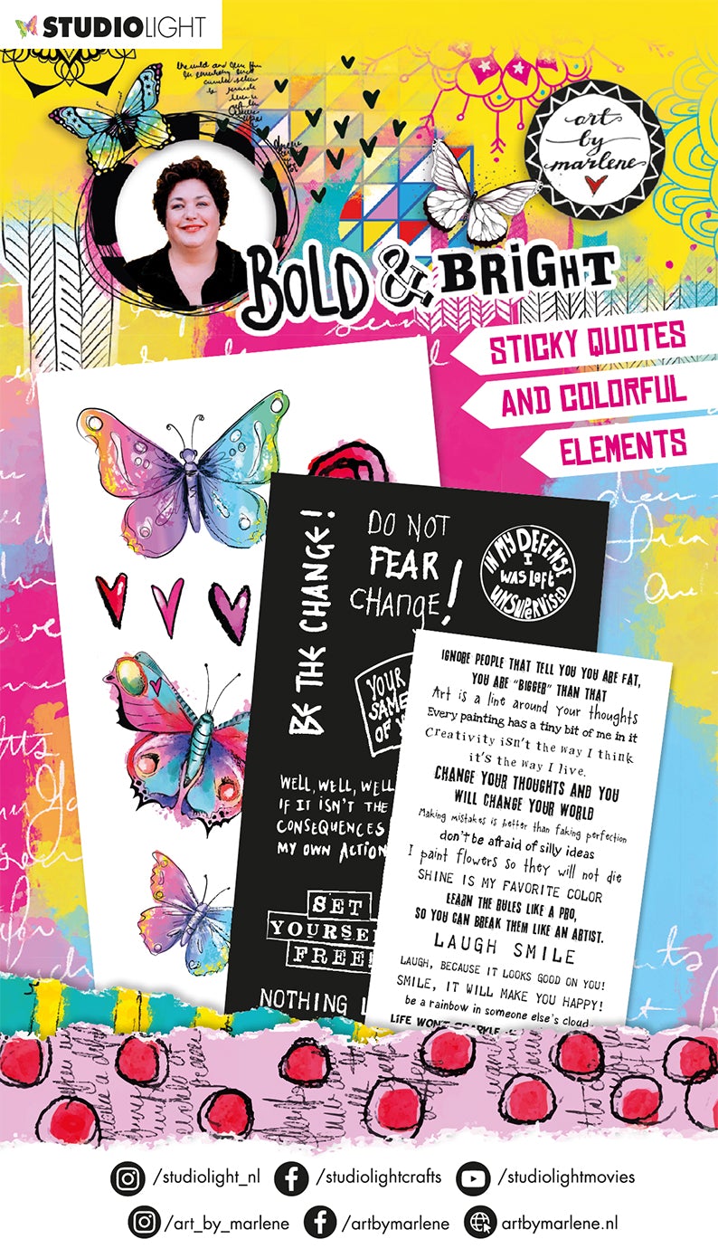 ABM Sticker Pad Sticky Quotes And Colorful Elements Bold & Bright 120x210x5mm 1 PC nr.04