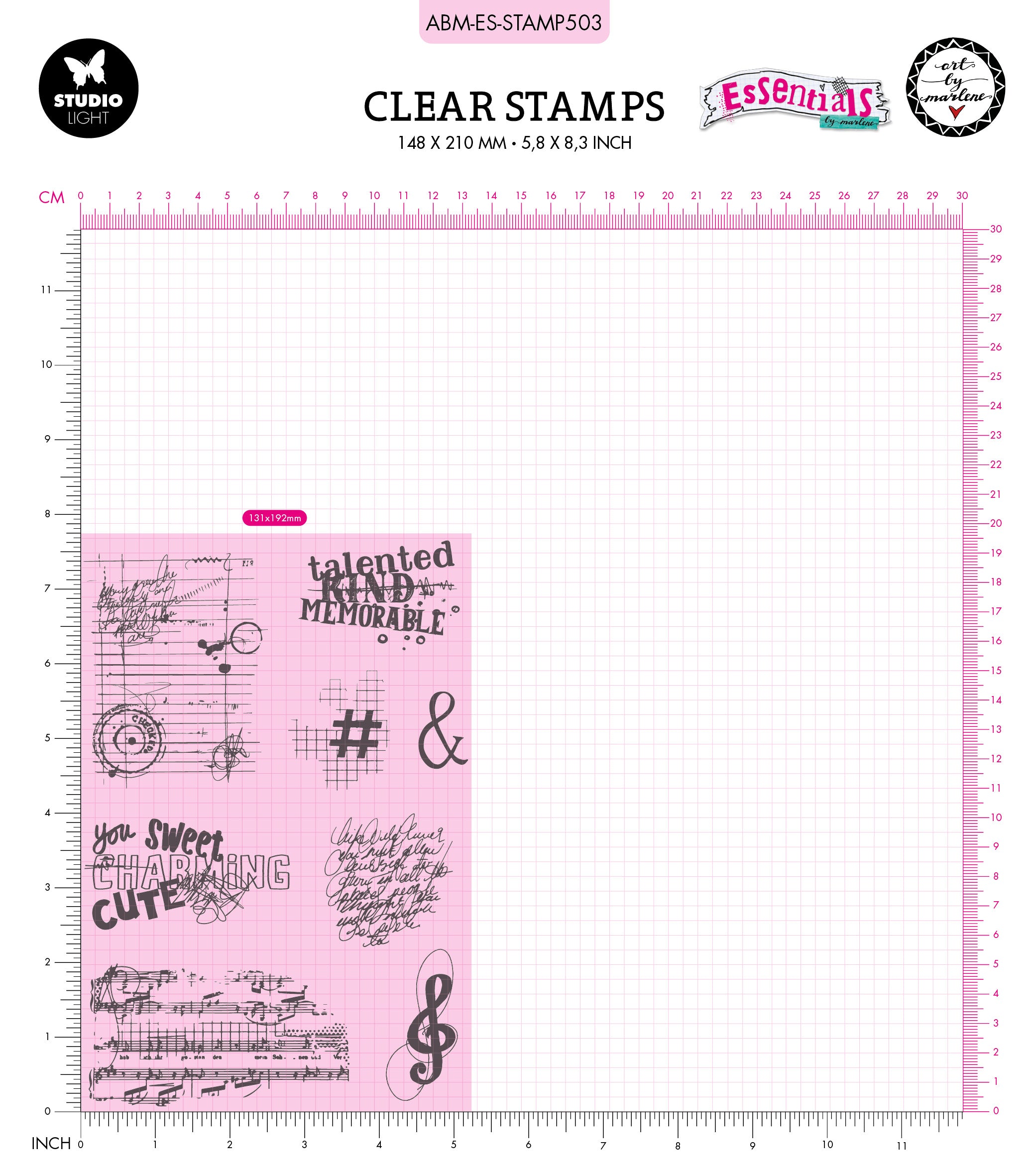 ABM Clear Stamp Notes Essentials 265x153x3mm 8 PC nr.503
