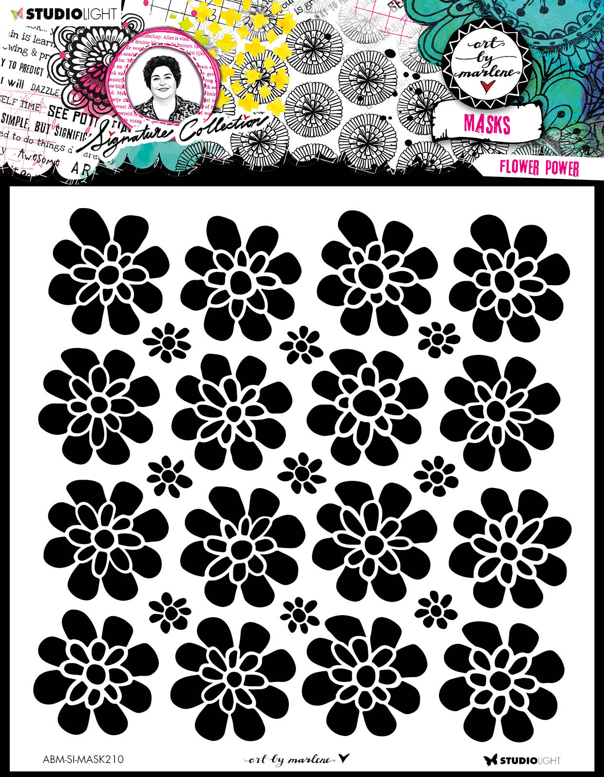 ABM Mask Flower Power Signature Collection 203.2x203.2x1mm 1 PC nr.210