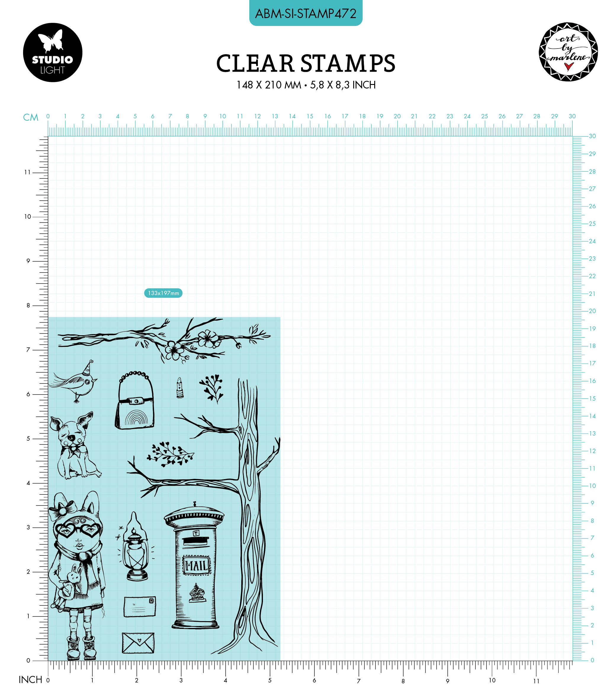 ABM Clear Stamp You've Got Mail Signature Collection 265x153x1mm 13 PC nr.472