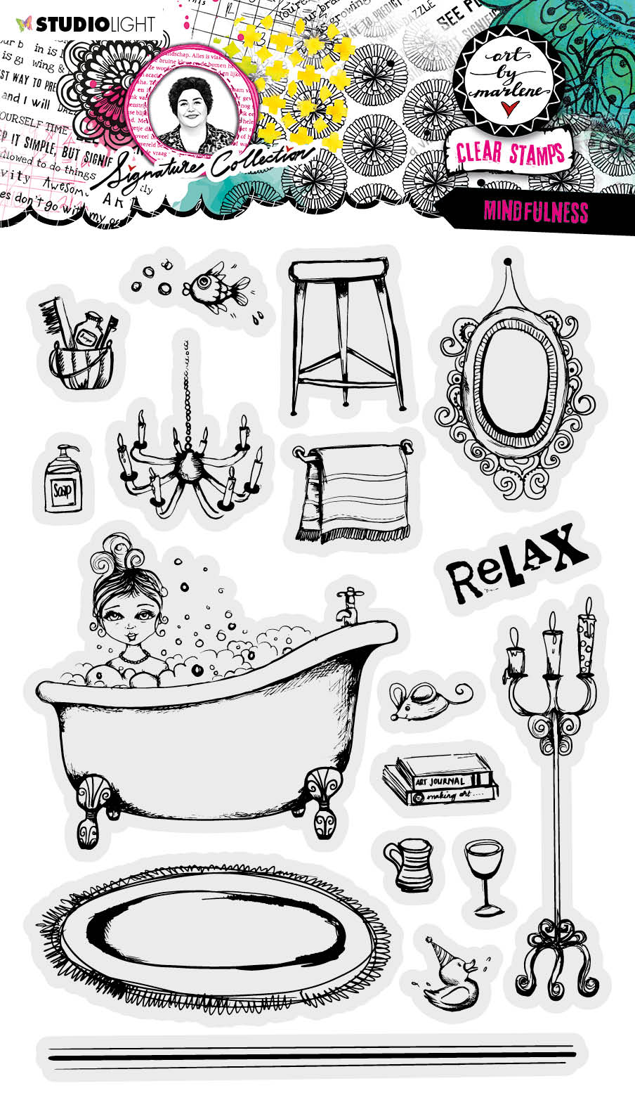 ABM Clear Stamp Mindfulness Signature Collection 265x153x1mm 17 PC nr.473