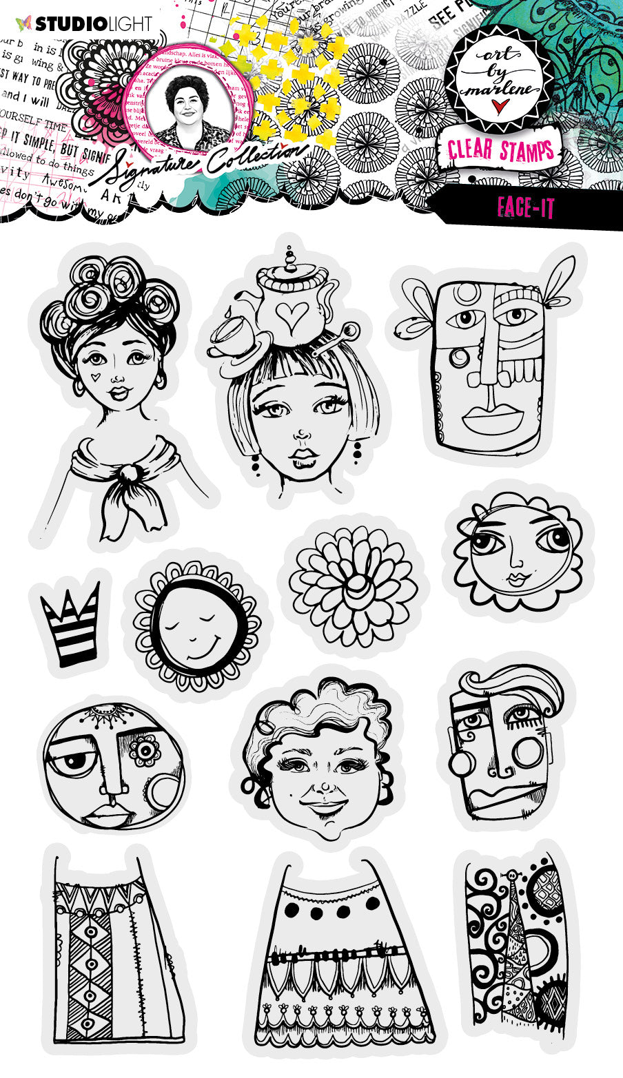 ABM Clear Stamp Face-It Signature Collection 148x210x3mm 13 PC nr.506