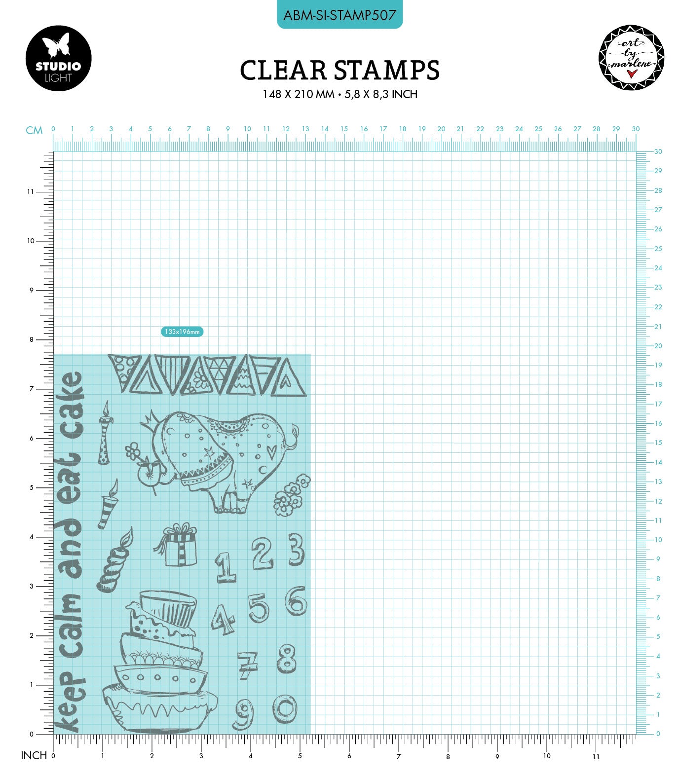 ABM Clear Stamp Party Elephant Signature Collection 148x210x3mm 23 PC nr.507