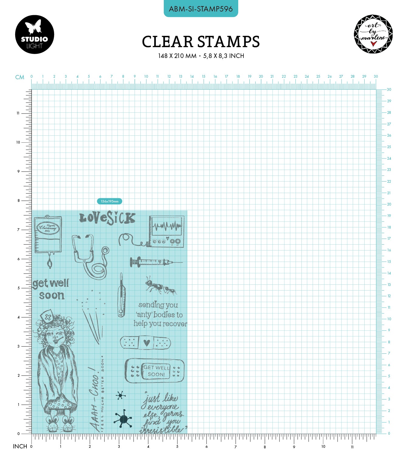 ABM Clear Stamp Aaah Choo! Signature Collection 148x210x3mm 17 PC nr.596