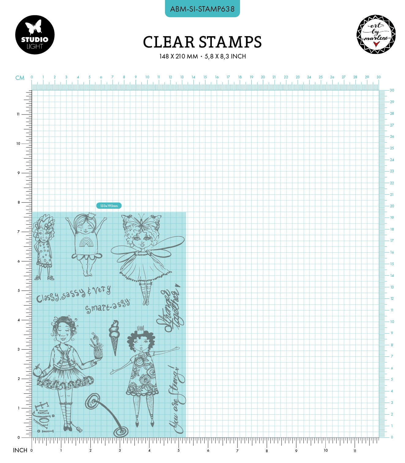ABM Clear Stamp Fancy Girls Signature Collection 148x210x3mm 12 PC nr.638