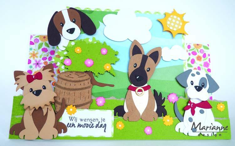 Marianne Design Cutting Sheet Eline's Cat & Dog Backgrounds