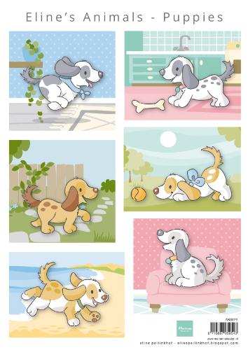 Eline's Animals Puppies A4 Cutting Sheet