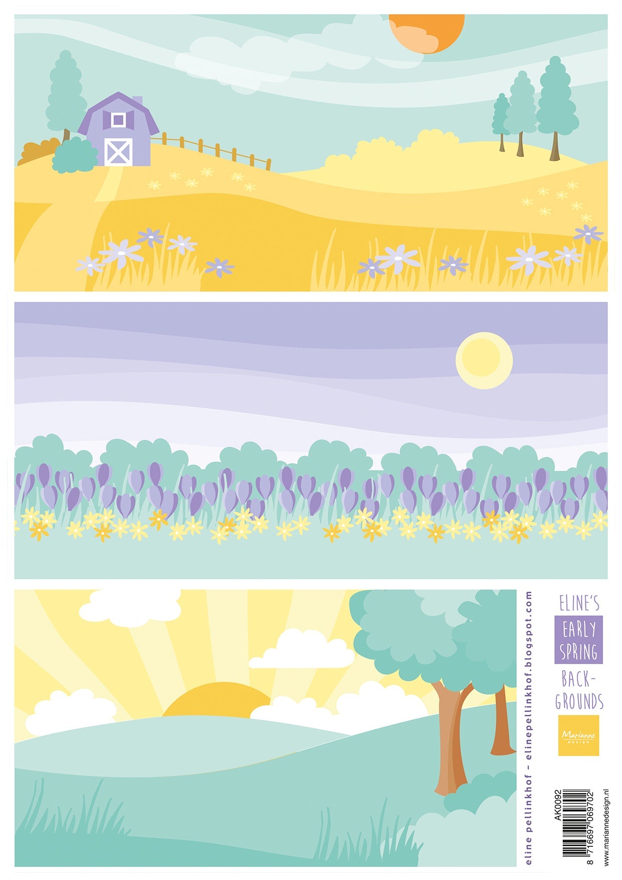 Marianne Design A4 Cutting Sheet - Eline's Early Spring Backgrounds