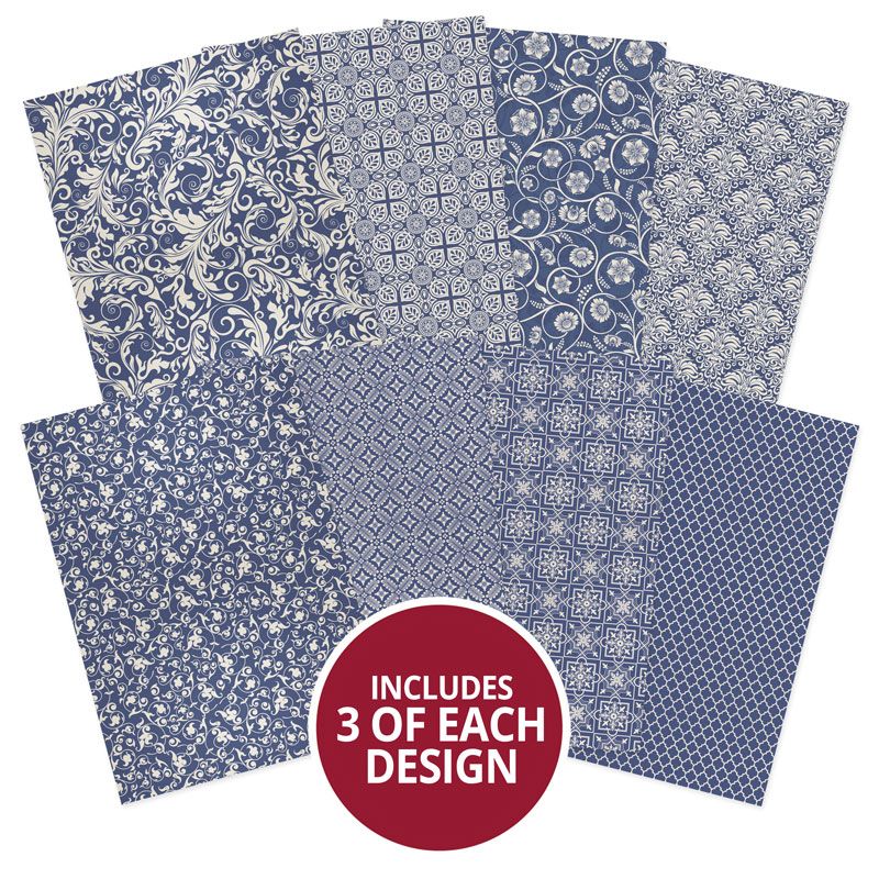 Adorable Scorable Pattern Pack - Blue & Cream