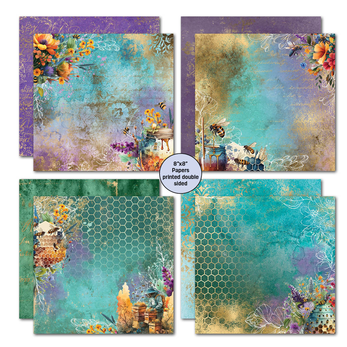 3Quarter Designs Bee Happy 8x8 Paper Pack