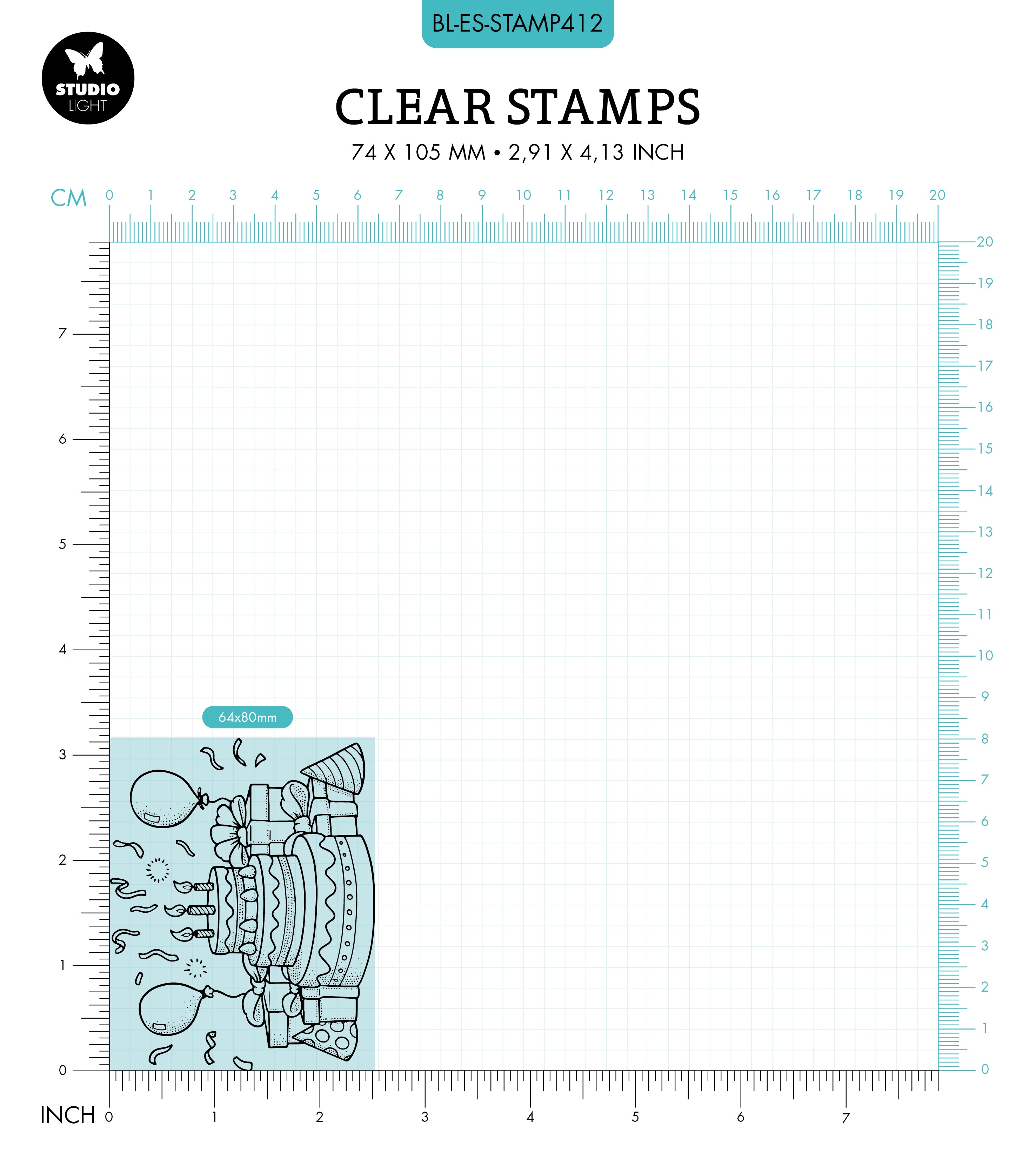 BL Clear Stamp Cake Party Essentials 80x64x3mm 1 PC nr.412