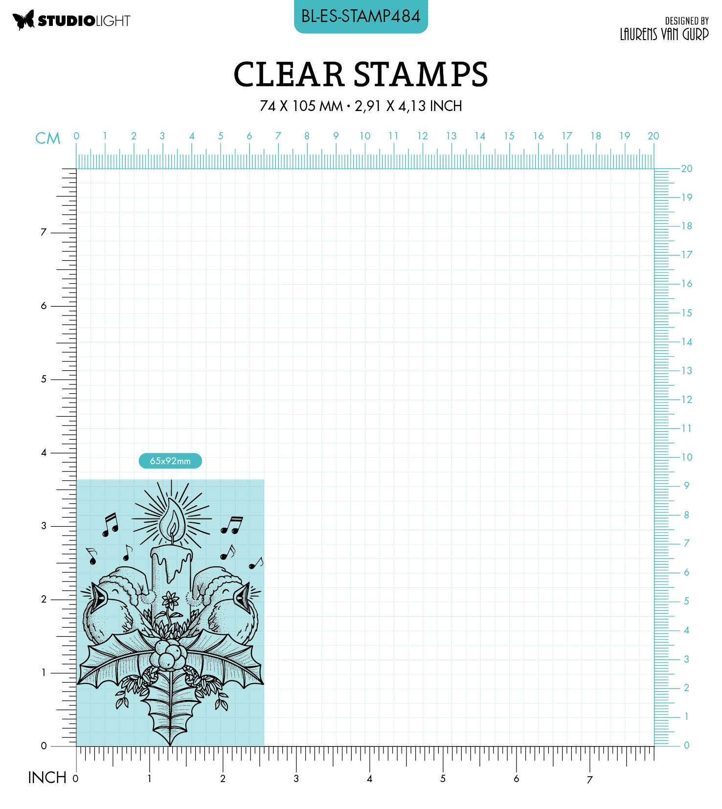 BL Clear Stamp Singing Birds By Laurens 89x64x3mm 1 PC nr.484