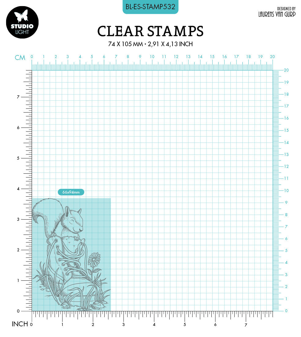 BL Clear Stamp Happy Squirrel By Laurens 89x64x3mm 1 PC nr.532