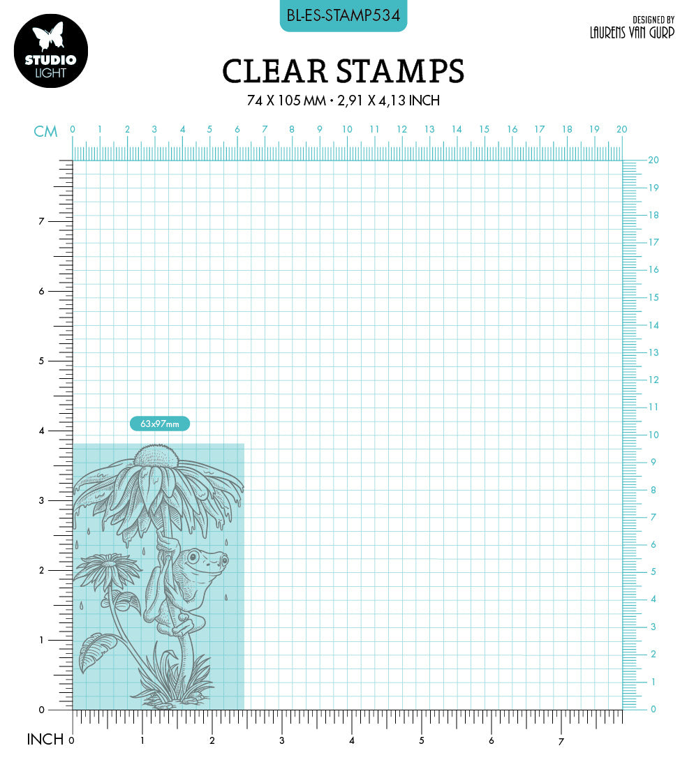 BL Clear Stamp Hiding Frog By Laurens 89x64x3mm 1 PC nr.534