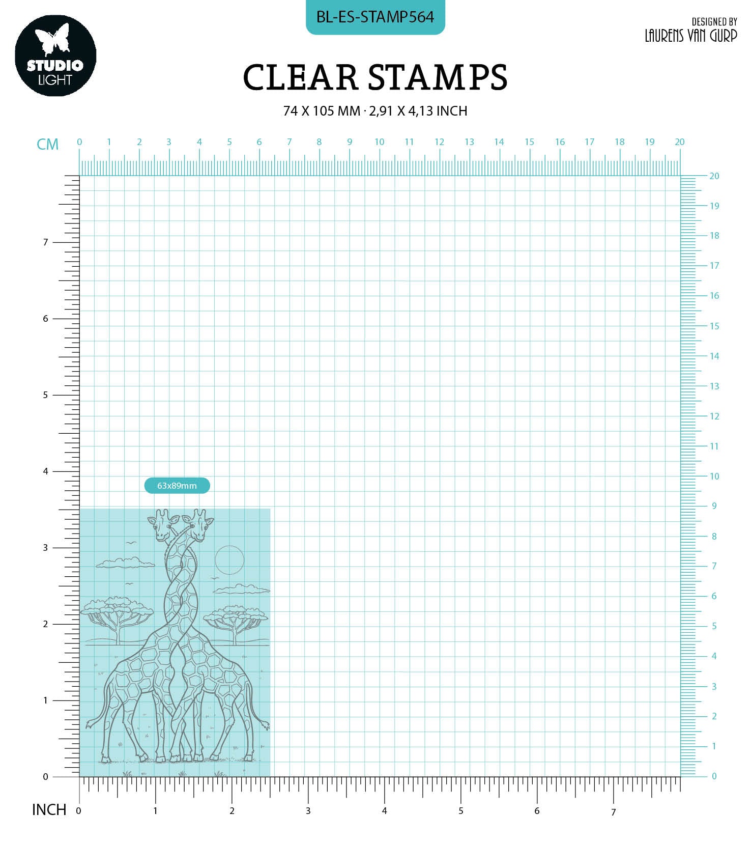 BL Clear Stamp Twisted Giraffes By Laurens 89x64x3mm 1 PC nr.564