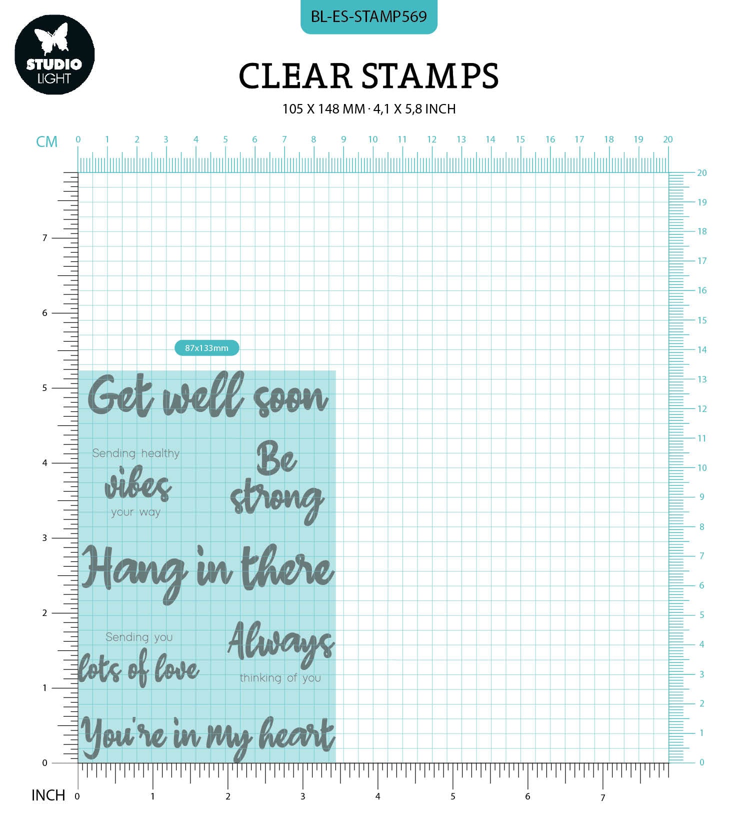 BL Clear Stamp Be Strong By Laurens 130x91x3mm 7 PC nr.569