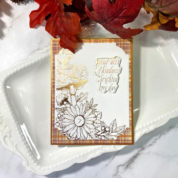 Autumn Floral Corner Press Plate & Die Set from the BetterPress Autumn Collection