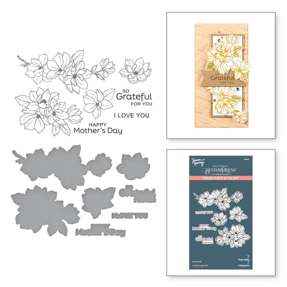 Spring Magnolias Press Plate & Die Set from the Spring Sampler Collection by Simon Hurley