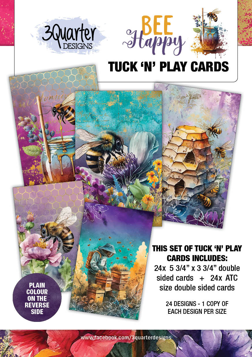 3Quarter Designs Bee Happy - Tuck N Play Cards