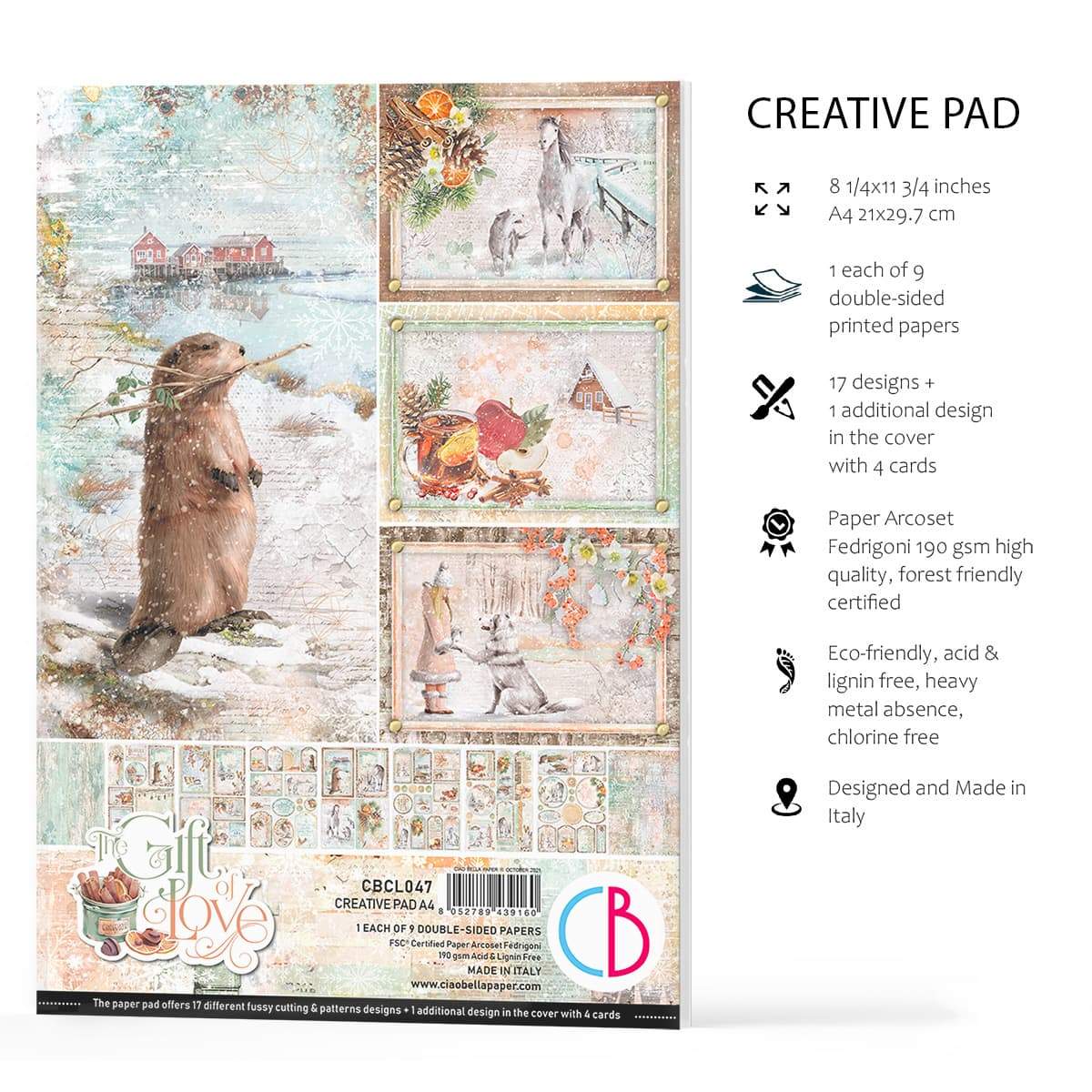 Ciao Bella The Gift of Love Creative Pad A4 9/Pkg