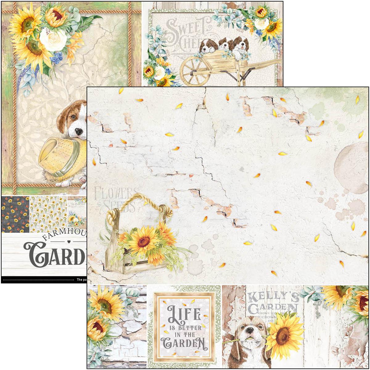 Ciao Bella Farmhouse Garden Paper Pad 8"x8" 12/Pkg