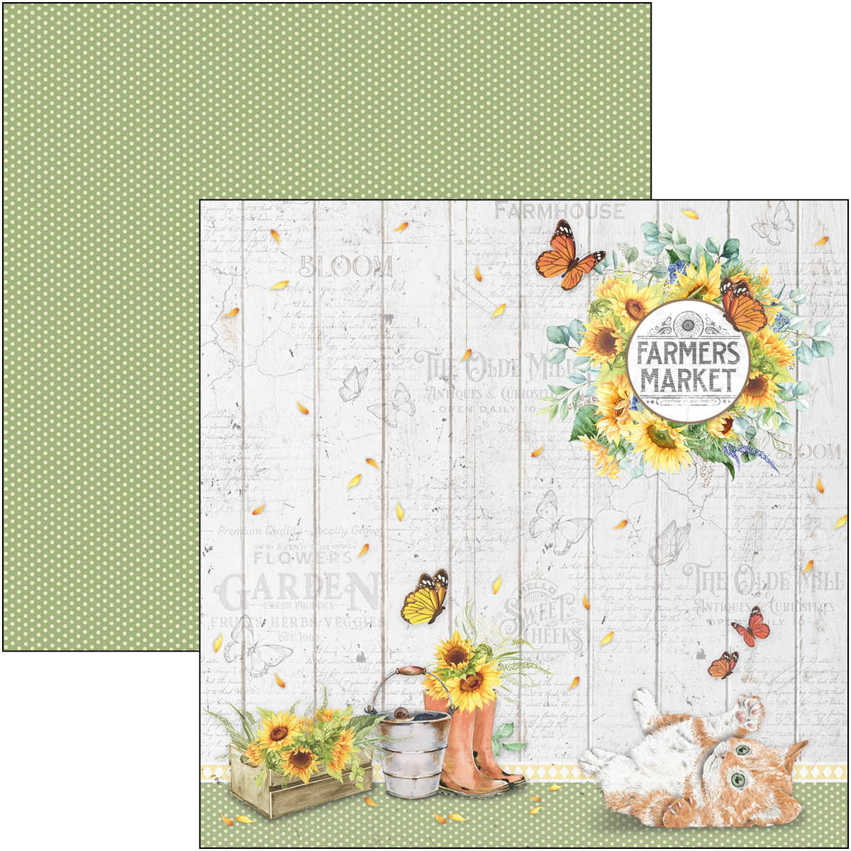 Ciao Bella Farmhouse Garden Paper Pad 8"x8" 12/Pkg