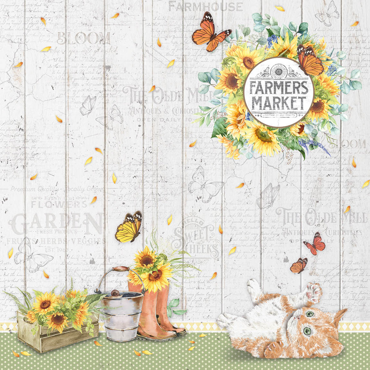 Ciao Bella Farmhouse Garden Paper Pad 8"x8" 12/Pkg