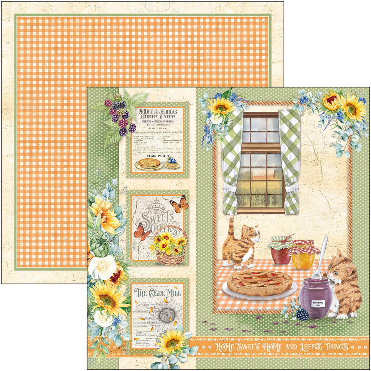 Ciao Bella Farmhouse Garden Paper Pad 8"x8" 12/Pkg