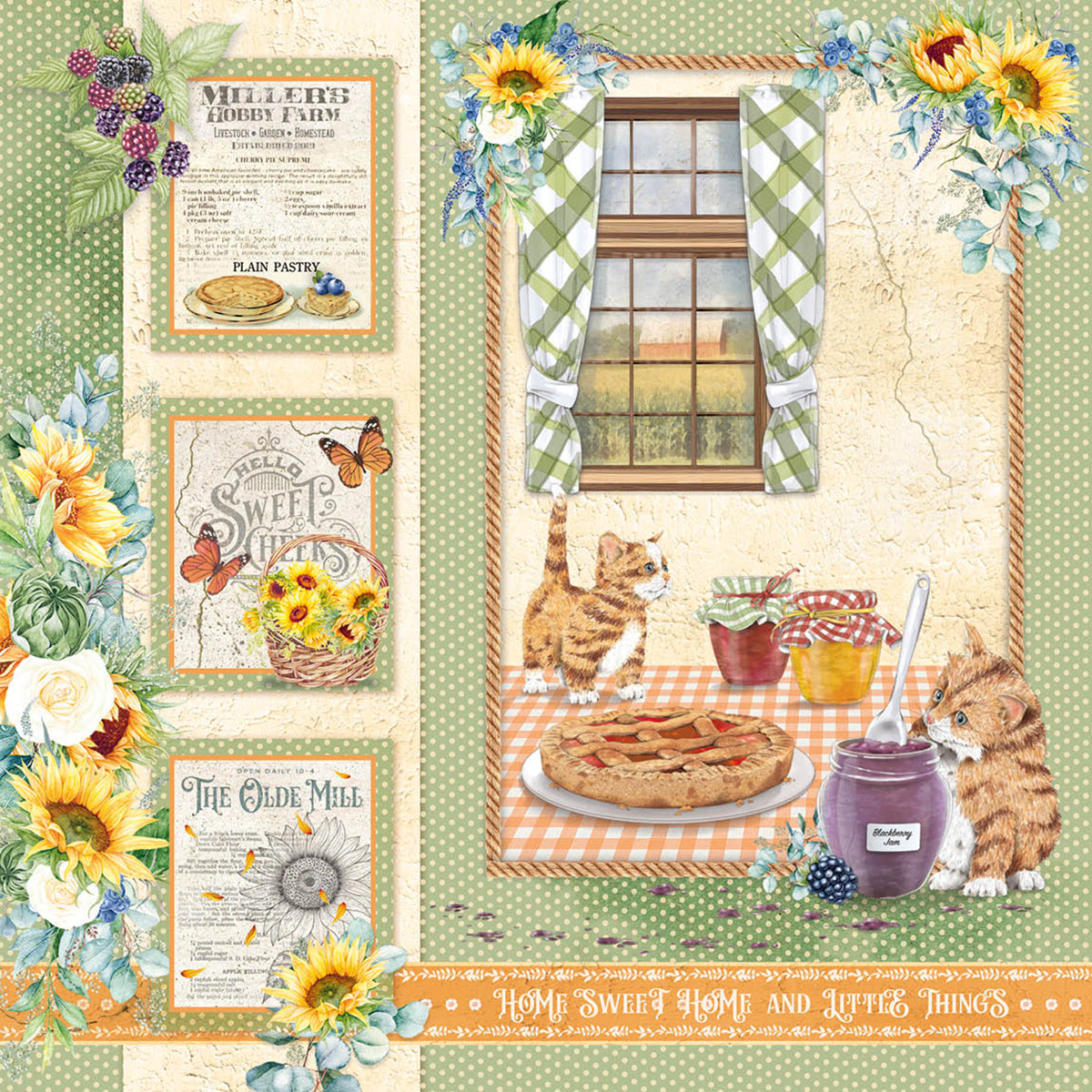 Ciao Bella Farmhouse Garden Paper Pad 8"x8" 12/Pkg