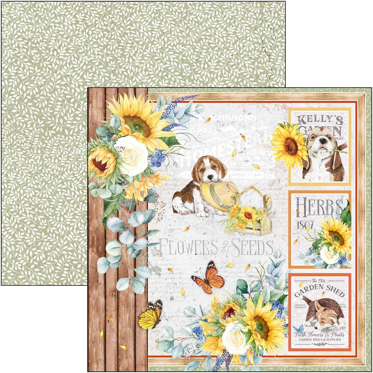 Ciao Bella Farmhouse Garden Paper Pad 8"x8" 12/Pkg