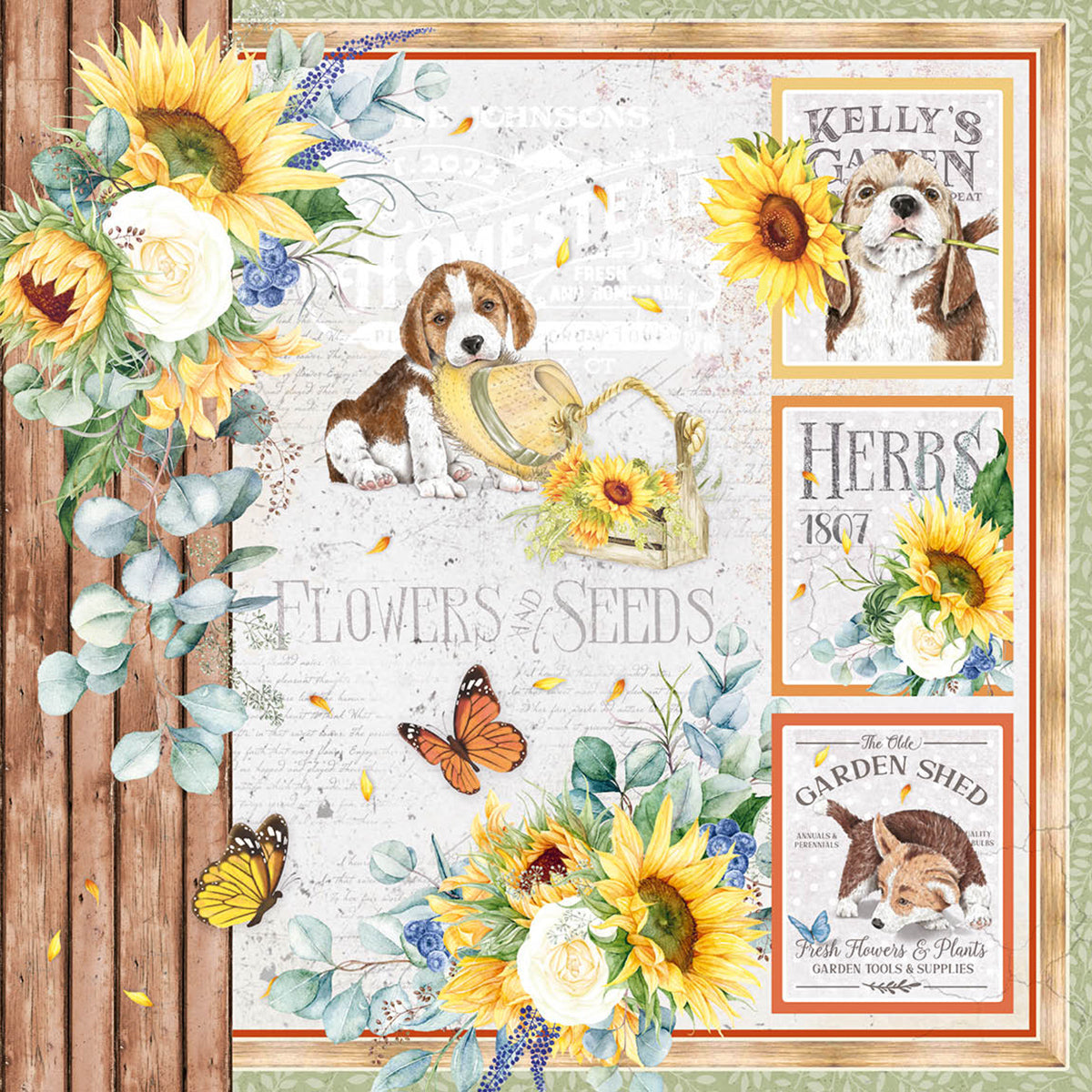 Ciao Bella Farmhouse Garden Paper Pad 8"x8" 12/Pkg