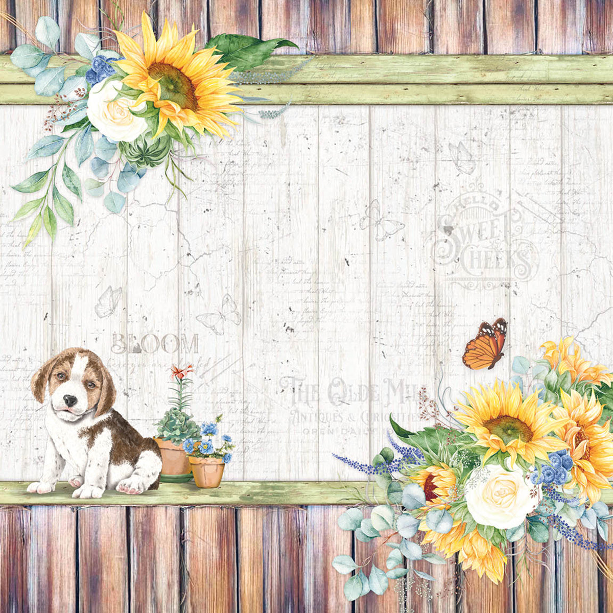 Ciao Bella Farmhouse Garden Paper Pad 8"x8" 12/Pkg