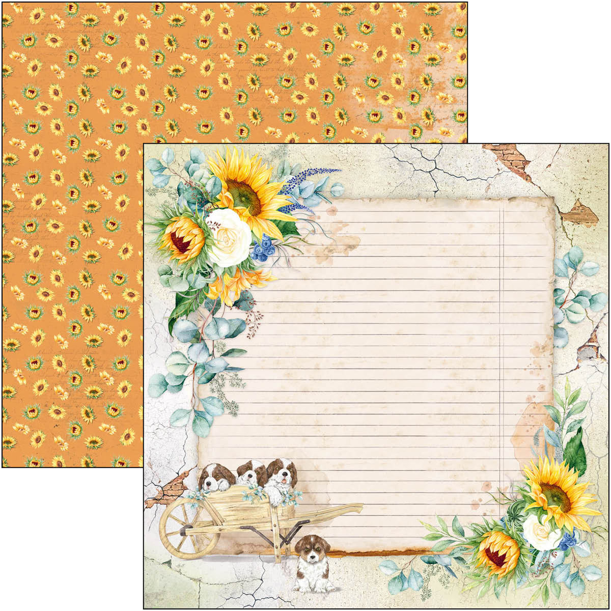 Ciao Bella Farmhouse Garden Paper Pad 8"x8" 12/Pkg