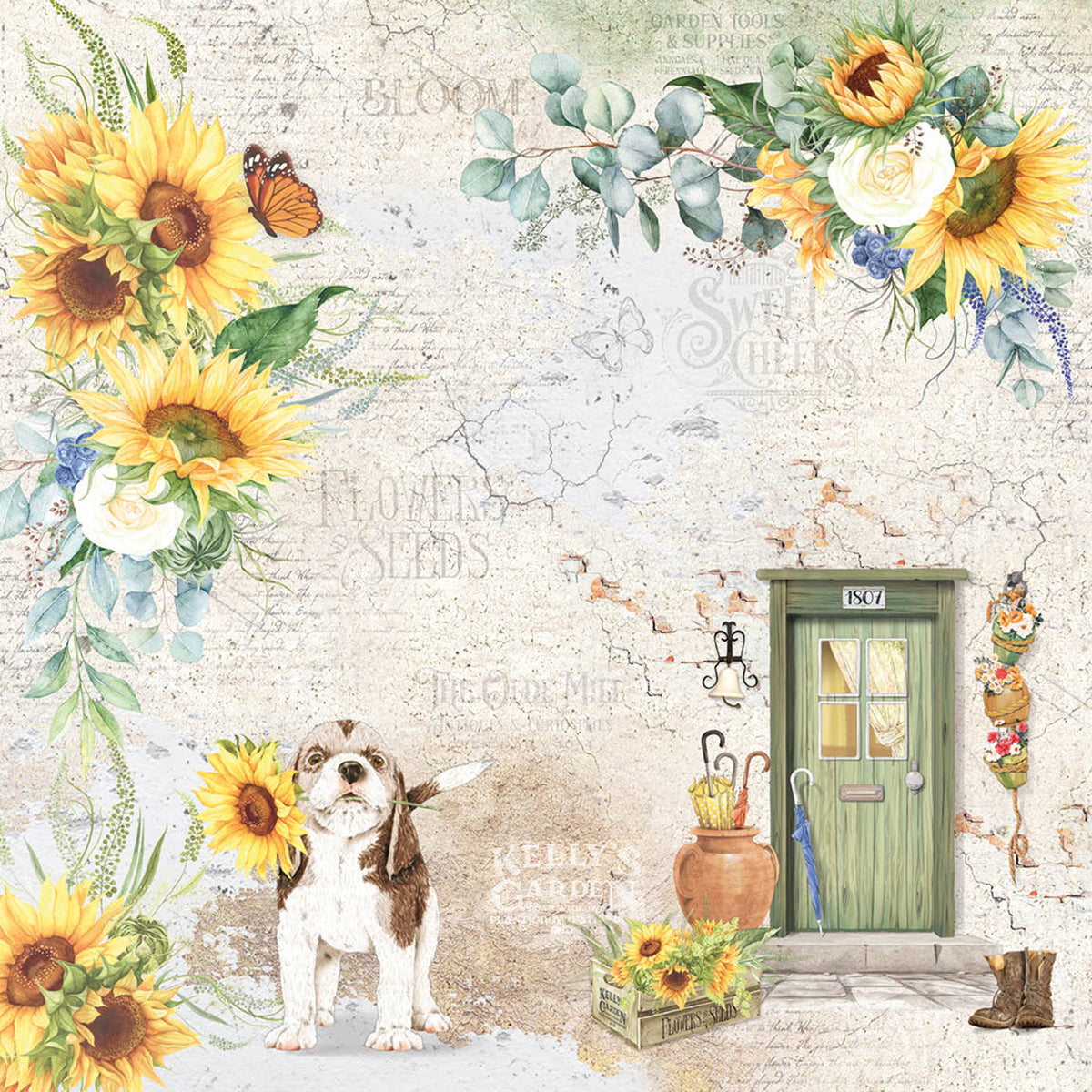 Ciao Bella Farmhouse Garden Paper Pad 8"x8" 12/Pkg